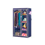 Cbeeso Collapsible Wardrobe 2 Door 6 Rack Navy Blue