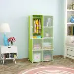 KriShyam 8 Door Plastic Sheet Wardrobe Storage Rack Closest Organizer for Clothes Kids Living Room Bedroom Small Accessories/bookcase/toys
