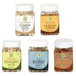 NatureVit Mixed Dry Fruits Combo Pack, 1.2 Kg (Almonds, Cashews, Pistachios, Raisins, 250g Each and Walnut Kernels - 200g)