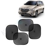 Kingsway Car Curtain Sticky Sun Shade Universal Use for Toyota Innova, 2012 - 2015 Model, Color : Black, Mesh, Pack of 4 Piece Car Sun Shades Blinds Cover