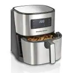 Hamilton Beach Air Fryer for Home 6.5L, Digital Air Fryer with 8 One-Touch Pre-Set Functions, Air Fryer with Stainless Steel Exterior, Air Fryer for Home, Fast Cooking, 1700W Power, Air Fryer Oven