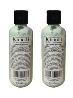 KHADI HERBAL Green Tea Aloevera Conditioner - Pack of 2, 210 ml each