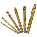 UP TO DATE PRODUCTS High Speed Steel Twist Drill Bit Titanium Coated HSS Drill & Saw Carpenter Woodworking Drilling 6Pcs/set