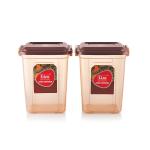 Liza Air Tight Plastic Container for Kitchen Storage | Kitchen Container With Lid Handle And Locking System | Plastic Container Dabba | Kitchen Stackable Containers, 21 Litre, Set of 2