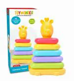 TOYWONDER Ring Toys for Kids and Baby Stacking Multicolour 8 Rings Jumbo Stack for Toddlers Boys and Girls Birthday Gift Toys 1 Year Old and Above Tower Construction Toys (Multi Colour)