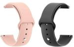 Black Lovies Black, Pink Silicone Smart Watch Strap For Amaze Fit Gts 2, 2E, 2 Mini (Pack Of 2)