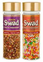 Panjon Swad Royal Fresh Mix & Coloured Saunf (Mukhwas Mouth Fresheners) 2 Bottles, 300g