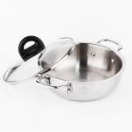 The Indus Valley Triply Stainless Steel Deep Fry Kadai with Glass Lid | 22.2cm/8.7 inch, 1.5Ltr, 1.38kg | Induction friendly | Nonstick 3-Layer Body, 100% Pure & Toxin-free, No Chemical Coating