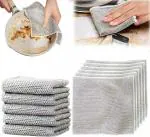 SAVREEN Multipurpose Wire Dishwashing Rags for Wet and Dry Stainless Steel Scrubber Non-Scratch Wire Dishcloth for Washing Dishes Sinks Counters Easy Rinsing Machine Washable Pack 2