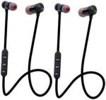 MET STYLE N2B Magnet Deep Bass with Microphone All Smartphones True Wireless Bluetooth Headset (Black) pack of 2