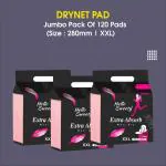 UNIJOY Naturally Cottony Soft Sanitary Napkin | Jumbo Pack of 3 | 120 Pads with Wings XXL Sanitary Pads | Anti Leak Flow Channel, Extra Soft | and Cottony