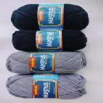 vardhman knitting yarn magnus yarn (Pack of 4 balls - each ball -100 gm, total 400 gm) 2 BLACK & 2 GREY colour