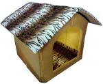 Pets Empire Printer Velvet Fabric Dog House Foldable Pet Hut ,Medium