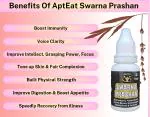 AptEat Swarna Prashan Kids Immunity Booster, 24K Purified Gold Ash, Ayush Approved, ISO & GMP. (8MG) 15ML