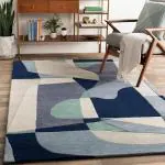 Surya Living Premium and Exclusive Multicolor Forum Handtufted Wool Non Slip Carpet with Canvas Back for Living Room, Bed Room, Dining Area, Size- 5x8 Feet