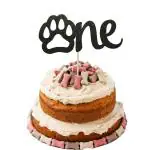 Festiko Dog Cake Topper 1, Black Glitter Dog 1st Birthday Cake Topper, Lets Pawty Cake Topper, Puppy Cake Topper For Pet Dog 1st Birthday Party Decorations Supplies Set