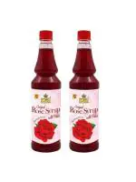 MR. KOOL Premium Rose Syrup With Petals For Falooda, Ice Cream, Sharbat 750Ml Each, Rose Sharbat, 1.5L
