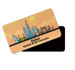 Dhcrafts Orange Metal United Arab Emirates Dubai Printed Fridge Magnet, 8.6 X 5.4 Cm