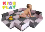Polytag Mats SCANDi Kids Play Mat with Fence| Baby Crawling Mats Perfect for Tummy Time| Blush Pink
