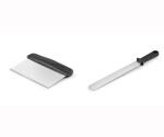 Shapes Silver Stainless Steel Slimline Spatula And Dough Scraper (Combo Of 2)