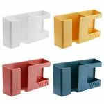 CRIZAR 4Pcs Boxes Wall Shelf Wall Mobile Charging Stand Mobile Phone Charger Stand Phone Station Wall Mount Phone Holder Remote- Control Holder tv mounts Storage Rack abs Remote Control