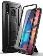 SUPCASE For Samsung Galaxy A20,A30 Black Screen Protector Kickstand Shock Absrbent Front Back Cover