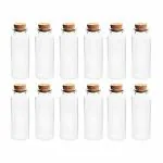 SATYAM KRAFT 12 Pcs Glass Material Mini Wishing Bottle, Message Bottles with Cork Stoppers for Arts, Crafts, DIY Decoration (12 Pieces)