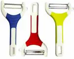 Rena Germany Peeler for Vegetables - Fruit Slicer - Ideal for Creating Serrated Juliennes - Stainless Steel Blades - Blade Types: Plain, Serrated & Julienne Set of 3