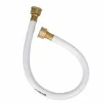 VIKING 3718 450mm (18) Long Brass Tail & Nut Connection Pipe (White) PVC, 15mm (Half Inch) Inner Diameter Hose Pipe for Wash Basin, Kitchen Sink, Geyser
