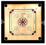 Rkp Beige Engineered Wood, Wood Waterproof Carrom Board With Carrom Coinset, One Piece Striker, One Piece Carrom Powder, 26 X 26 Inch