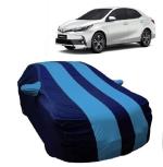 Carigiri Sky Blue And Navy Blue Car Body Cover For Toyota Corolla New Altis(Triple Stitched,Mirror Pocket)(Models-2017, 2018, 2019, 2020, 2021,2022)