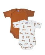 Mi Arcus Printed Cotton Short Sleeve Romper/Jumpsuit/Bodysuit/Onesies For New Born Baby Girl/Boy/Kids Pack Of 2