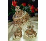 Gyaan Jewels Handmade Gold Plated Brass Earring and Necklace Set Green (Girls, Women) (Pack of 1) Free Size