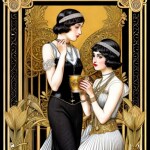 Love Creation A4 Size poster print for creative wall art- golden-elegance-art-nouveau-monochrome-with-color-7257( Sticker)