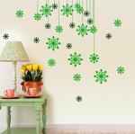 Asian Paints Green Vinyl Beautiful Snowflakes Wall Sticker CX017B