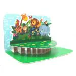 Designarium Konkan Mart 3D Popup Jungle Friends Theme Happy Birthday Greeting Card
