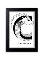 Blue Nexus Beautiful Capricorn Zodiac Sign Wall Poster with Wall Frame Room Art Painting Collection A4 size 10x13