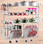 AVAIL 5 -Tier Dish Rack| Steel Kitchen Stand | Kitchen Storage Rack | 30 x 31 Inch | Utensil Kitchen Rack (Steel)
