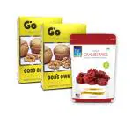 Go Walnut Baker's Nuts - Small Pieces, 500G (250G X 2) & Tim Tim Cranberries, 200G