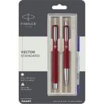 Parker Vector Standard Roller Ball Pen+Ball Pen Red