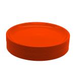 Jaycee Microwave Safe and Unbreakable Orange Round Plastic Dinner Plate - 11 inch (pack of 12)