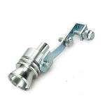 Enexoya Silver Stainless Steel Turbo Sound Car Silencer Pipe Whistle Exhaust Pipe Blowoff Valve Simulator,50 x 30 x 20 mm