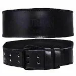 Aurion by 10club Geniune Leather Heavyduty Weight Lifting Belt for Men & Women| Gym Belt for Weightlifting, Powerlifting, Strength Training, Squat or Deadlift Workout| Full Black (Medium)