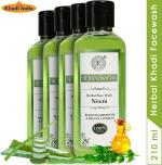 Herbal Khadi Natural Neem & Tea Tree Herbal facewash Purifying Skin Impurities & Anti Acne - AloeVera & TEA TREE Oil Extract (Pack of 4) 840 ml