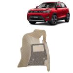 Kingsway 7D Car Floor Mats Suitable for Mahindra XUV 300, Model Year : 2019 Onwards, 100% Waterproof and Washable, Color : Beige, PVC, Complete Set of 3 Piece