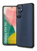 Golden Sand for Samsung Galaxy F54 5G - Rugged Frosted Semi Transparent PC Shock Proof Slim Back Case for Samsung Galaxy F54 5G, Black
