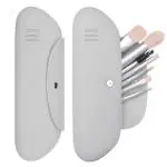 MAYCREATE Makeup Brush Holder Silicone Soft Travel Makeup Brushes Pouch Case, Portable Anti-Fall Out Cosmetic Face Brush Organizer Tool - Snap Button Closure