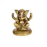 CraftVatika Gold Brass Ganesha Statue 10.2 x 12.7 cm