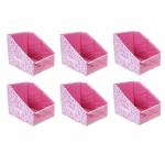 PrettyKrafts Leggings stacker, Organiser for clothes, storage boxes, (Pack of 6), Pink