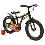 Avon BicyclesHoot 16TKids Bike with 16 inches Wheel Size and 10 inches Frame| Rigid Suspension, Caliper Brake, Broader Tyres and Steel Rim| Ideal for Kids Between 4 and 6 Years, (Black)